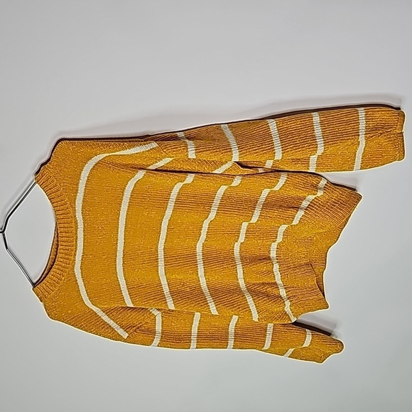 Luv Lane small yellow and white striped long sleeve sweater - Picture 2 of 5